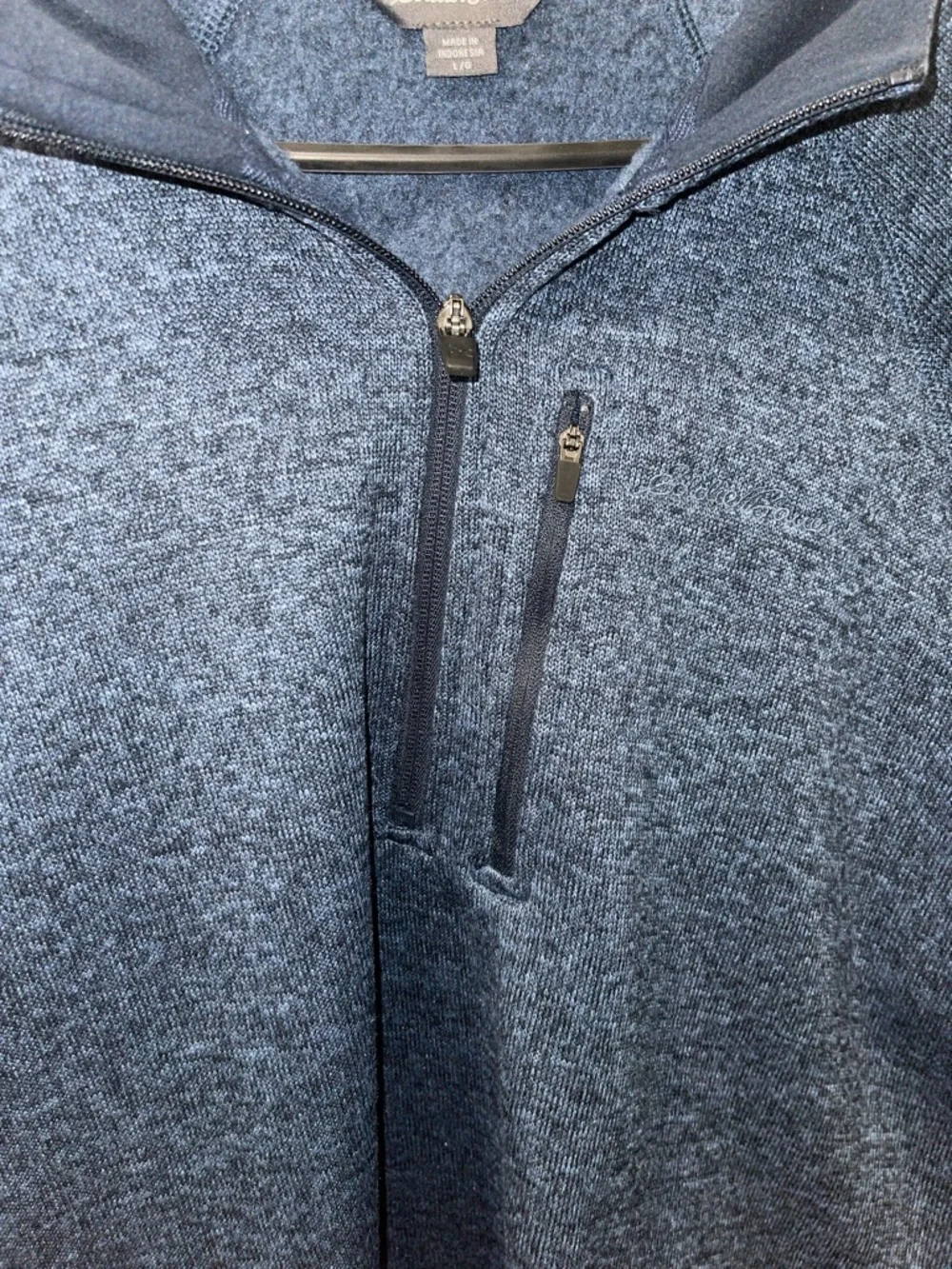 Eddie Bauer Men's Heathered Blue Quarter-Zip Sweater